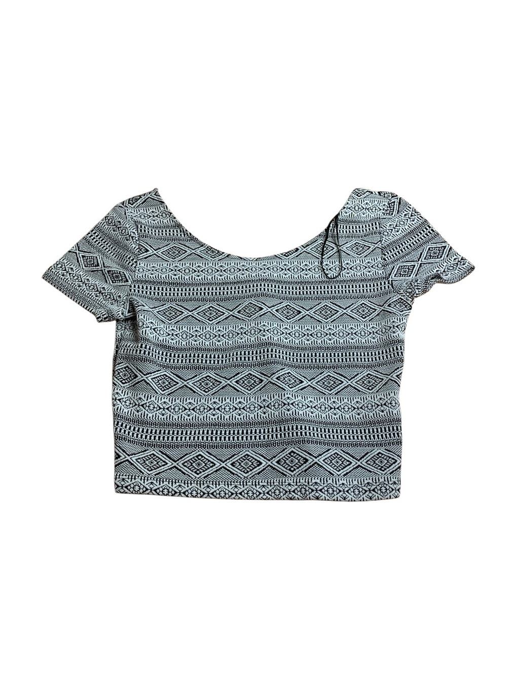 H&M Divided Black & White Geometric Print Crop Top Size Small